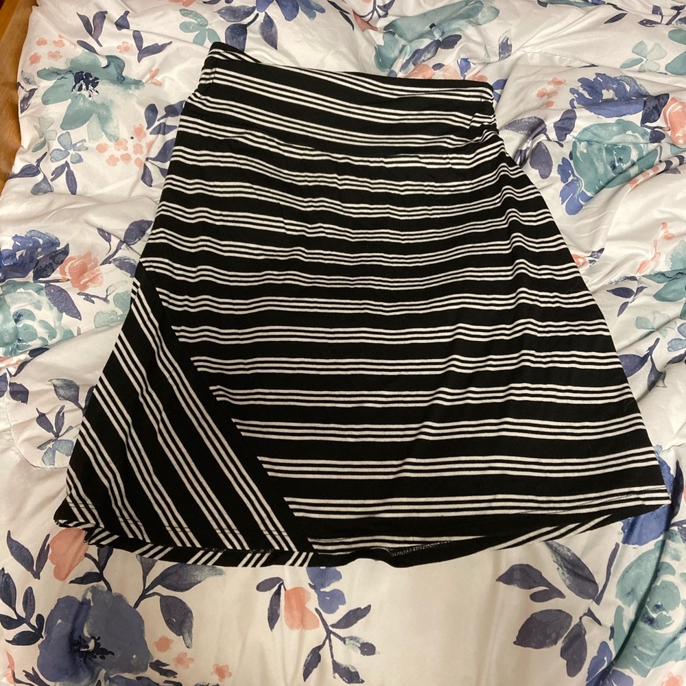 Black and white striped skirt